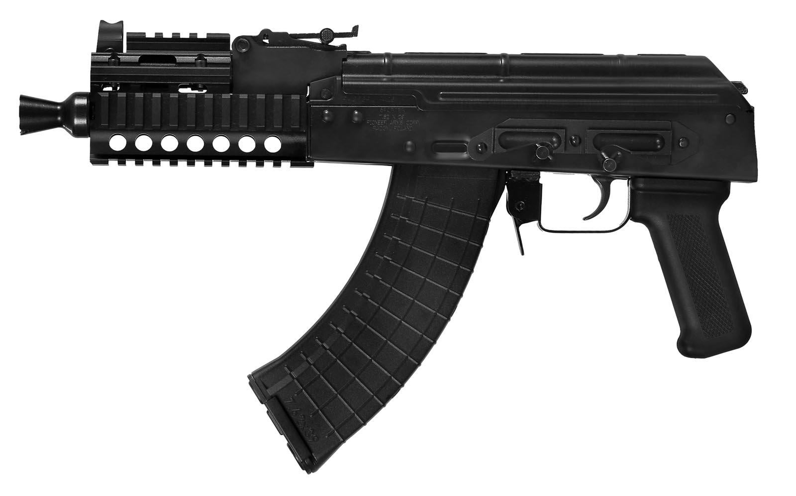 Pioneer Arms Quad-Rail Micro Hellpup CORE 7.62x39 AK Pistol Quad Rail Micro Hellpup CORE - Pioneer Arms 7.62x39 AK pistol (alternate view)